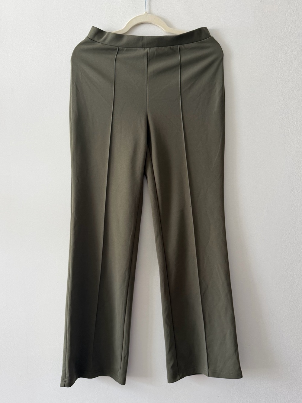 Mango Olive straight leg Ponte Pants